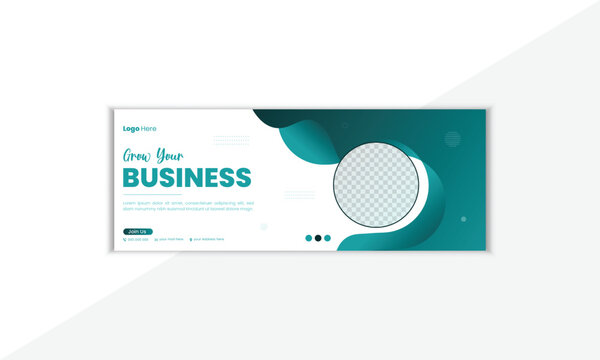 Professional And Creative Facebook Cover Design Template With Vector Shape And Colorful Background