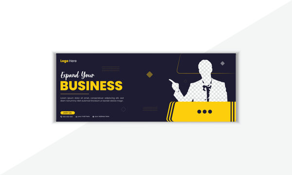 Professional And Creative Facebook Cover Design Template With Vector Shape And Colorful Background