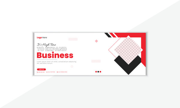 Professional And Creative Facebook Cover Design Template With Vector Shape And Colorful Background