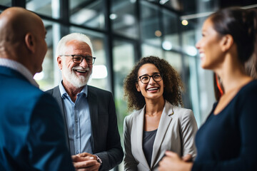 A close-up of a multigenerational business team, with older members sharing their wisdom and younger members bringing fresh perspectives Generative AI