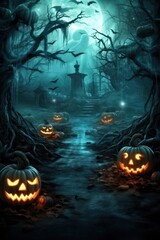 Fototapeta na wymiar Halloween background. Illustration AI Generative.