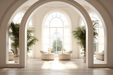 Fototapeta premium Beige interior interior design interior design Illustration AI Generative.