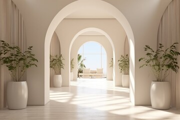 Beige interior interior design interior design Illustration AI Generative.