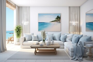 Fototapeta na wymiar Luxury villa with pool. Illustration AI Generative
