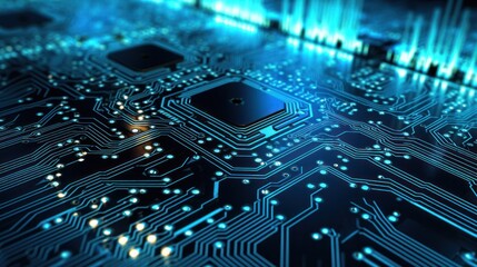 Electronic circuit board background. Illustration AI Generative.