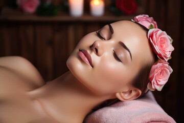Obraz na płótnie Canvas Relaxing and skin care and massage Illustration AI Generative
