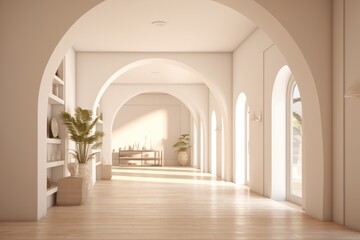 Obraz premium Beige interior interior design interior design Illustration AI Generative.