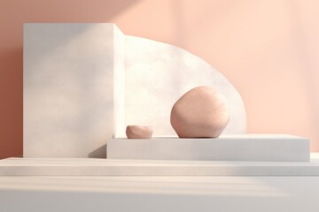 Fototapeta premium Abstract stone background. Illustration AI Generative.