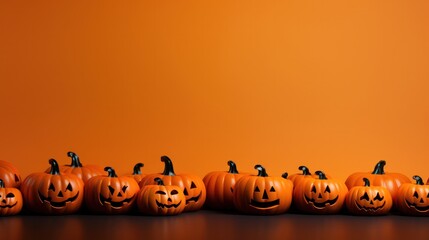 Orange Halloween background. Illustration AI Generative.