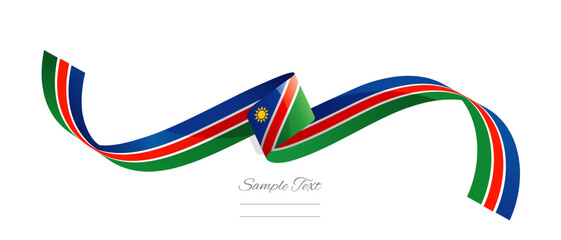 Namibian flag ribbon vector illustration. Namibia flag ribbon on abstract isolated on white color background