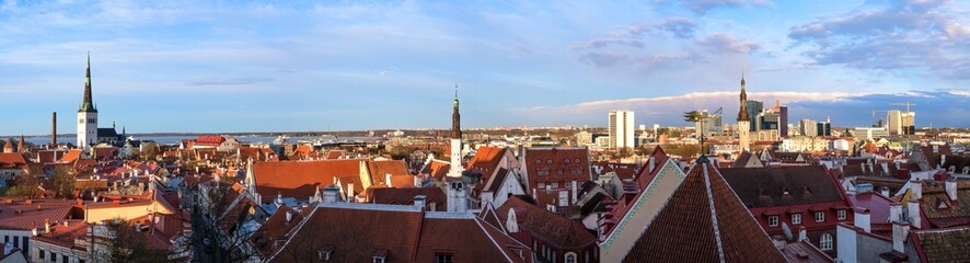 Estonia. Tallinn. Great panorama of the old city. Top view of the old city. View of the city from...