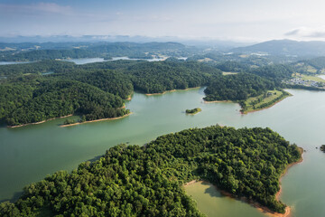 Cherokee Lake, Tennessee. Aerial view of Cherokee Reservoir. - 620324845