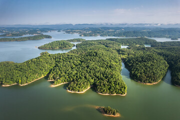 Cherokee Lake, Tennessee. Aerial view of Cherokee Reservoir. - 620324870