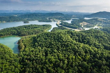 Cherokee Lake, Tennessee. Aerial view of Cherokee Reservoir. - 620325034
