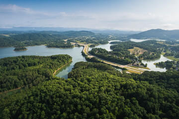 Cherokee Lake, Tennessee. Aerial view of Cherokee Reservoir. - 620325668