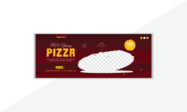 Minimal Food Facebook Cover Design Template With Gradient Color And Vector Shape 