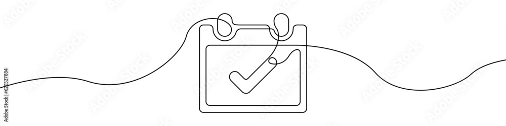 Poster calendar icon line continuous drawing vector. one line calendar icon vector background. a calendar w