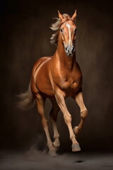 Obraz premium Running horse with a streamed mane