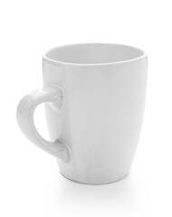 Empty ceramic cup on white background