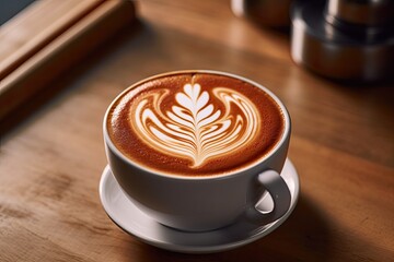 coffee cup latte art. ai generative