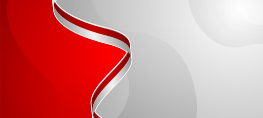 indonesian flag ribbon banner for independence day