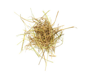 Small heap of straw on white background