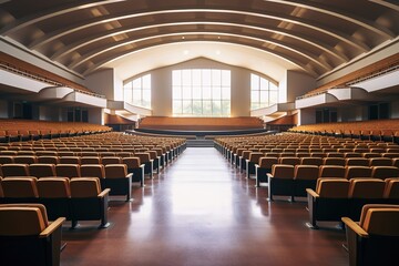 Panoramic view of empty auditorium of university