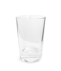Glass of clean water on white background