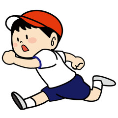 走っている男の子