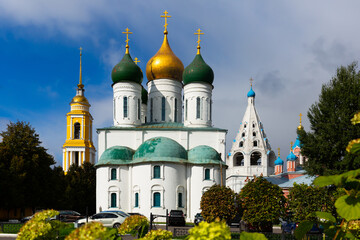 Fototapeta na wymiar External view of Cathedral of Ascension in Kolomna Kremlin in summertime.