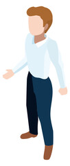 Office worker isometric icon. Business flat character