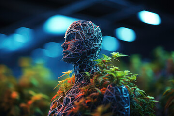 Selective focus on medical cannabis CBD, enhanced through AI generation. Generative Ai.