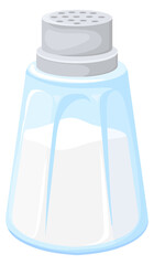 Glass salt shaker. Cartoon cooking spice icon