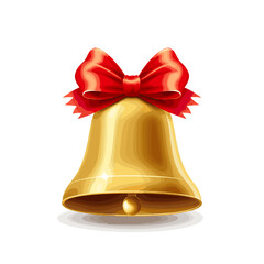 christmas bells with red ribbon