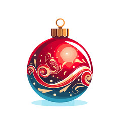 christmas ball on white