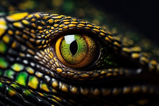 Reptile lizard eye macro shot