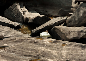 The Black Rocks Formations at Vale da lua or Valley of the Moon in Chapada dos Veadeiros,  Alto Paraiso de Goias, Brazil