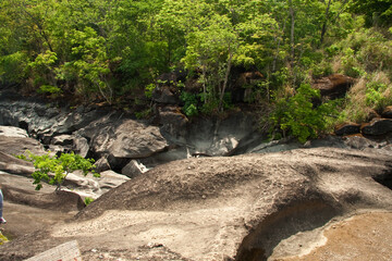 The Black Rocks Formations at Vale da lua or Valley of the Moon in Chapada dos Veadeiros,  Alto Paraiso de Goias, Brazil