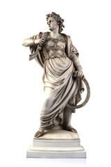 Fototapeta na wymiar antique Apollo Belvedere statue on white background