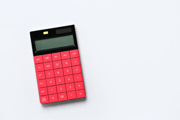 Modern calculator isolated on white background