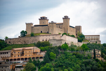 Fortress of Rocca Albornoziana - Spoleto - Italy - obrazy, fototapety, plakaty