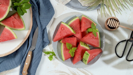 Fresh ripe sliced watermelon