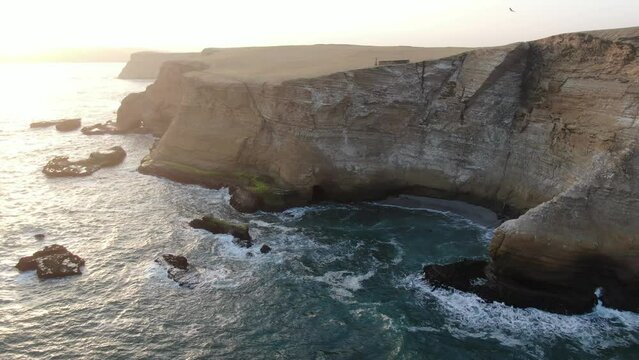 Paracas national park drone flying