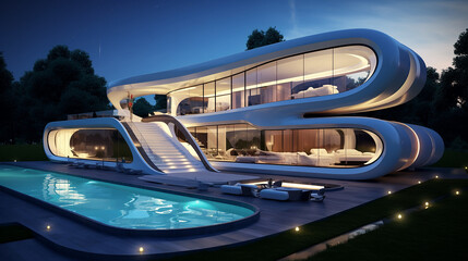 Obraz premium casa moderna futurista 