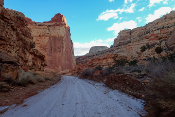 Colorful sandstone rock formations at Capitol Reef National Park, Utah, USA