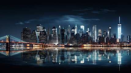 Fototapeta premium Exploring the Magnificent Skylines of New York City. Generative Ai