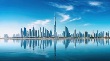 Witnessing the Architectural Marvels of Dubai Skyline. Generative Ai
