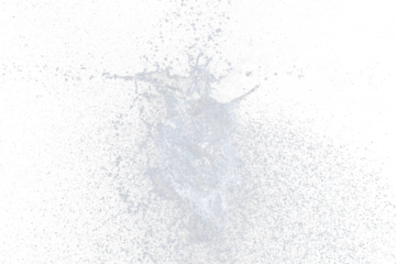 Water balloon explosion splashing in form shape, is power refreshing freshness concept. Waters Balloon explode and droplet spill all around with freeze high speed shot in black background studio