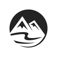 mountain logo template. Icon Illustration Brand Identity. Isolated and flat illustration. Vector graphic