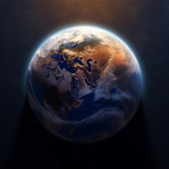 earth in space illustration, created using generative AI tools